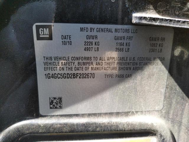 Photo 10 from auction – 2011 BUICK LACROSSE C with VIN 1G4GC5GD2BF202670