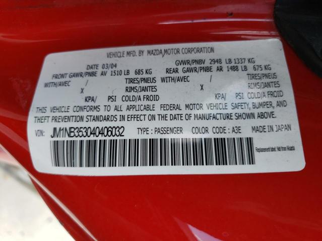 Photo 10 from auction – 2004 MAZDA MX-5 MIATA with VIN JM1NB353040406032