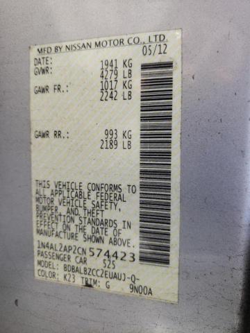 Photo 10 from auction – 2012 NISSAN ALTIMA BAS with VIN 1N4AL2AP2CN574423