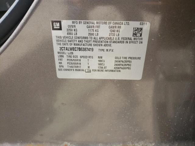 Photo 10 from auction – 2011 GMC TERRAIN SL with VIN 2CTALWEC7B6387419
