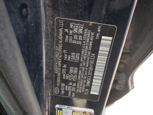 Photo 10 from auction – 2008 HYUNDAI SANTA FE with VIN 5NMSG13D58H190334