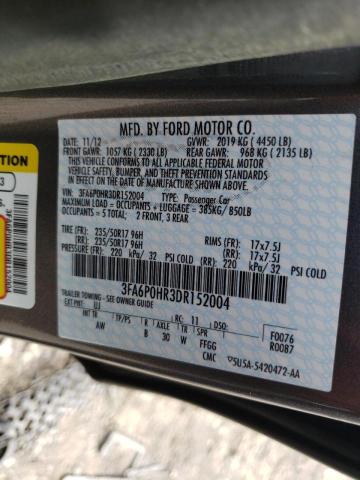 Photo 10 from auction – 2013 FORD FUSION SE with VIN 3FA6P0HR3DR152004