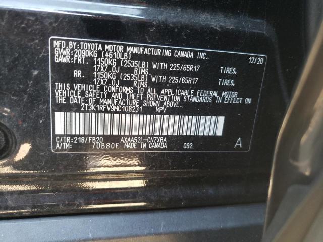 Photo 10 from auction – 2021 TOYOTA RAV4 LE with VIN 2T3K1RFV9MC108231