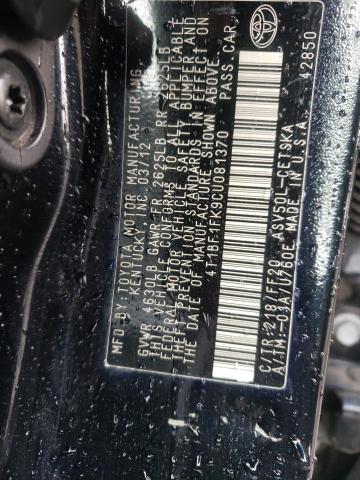 Zdjęcie 10 z aukcji – 2012 TOYOTA CAMRY BASE z VIN 4T1BF1FK9CU081370
