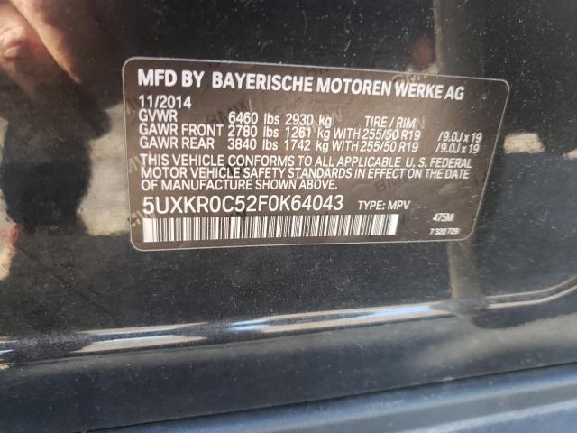 Photo 10 from auction – 2015 BMW X5 XDRIVE3 with VIN 5UXKR0C52F0K64043