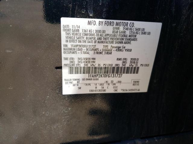 Photo 10 from auction – 2015 FORD TAURUS SHO with VIN 1FAHP2KT0FG131727