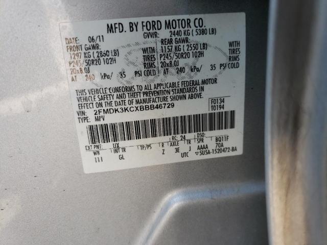 Photo 10 from auction – 2011 FORD EDGE LIMIT with VIN 2FMDK3KCXBBB46729