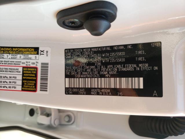 Photo 10 from auction – 2022 TOYOTA HIGHLANDER with VIN 5TDFARAH1NS013425