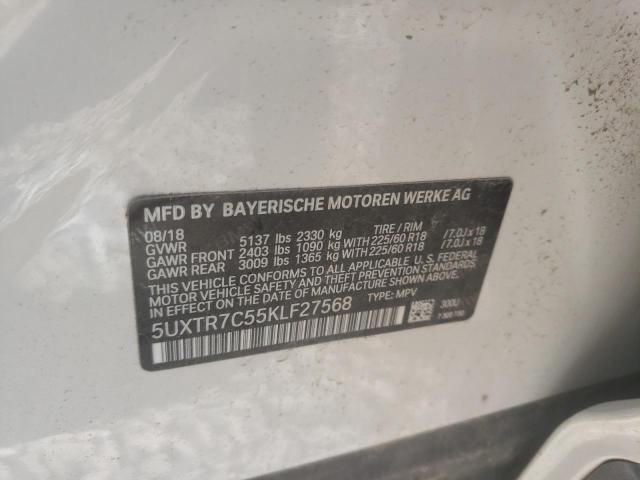 Photo 10 from auction – 2019 BMW X3 SDRIVE3 with VIN 5UXTR7C55KLF27568