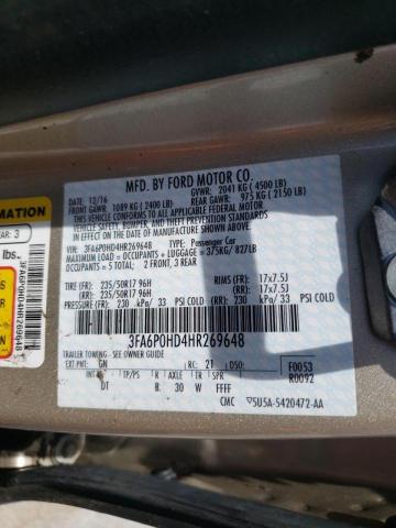 Photo 10 from auction – 2017 FORD FUSION SE with VIN 3FA6P0HD4HR269648