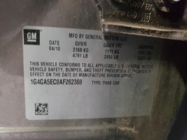 Photo 10 from auction – 2010 BUICK LACROSSE C with VIN 1G4GA5EC8AF262368