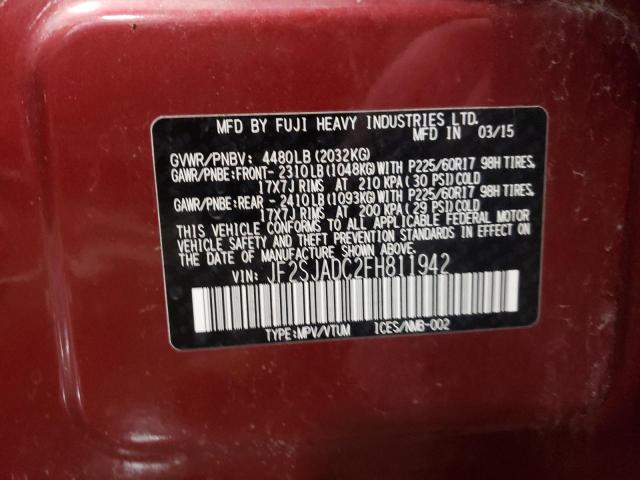 Photo 10 from auction – 2015 SUBARU FORESTER 2 with VIN JF2SJADC2FH811942