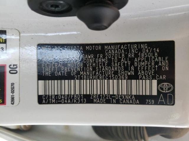 Photo 10 from auction – 2014 TOYOTA COROLLA L with VIN 2T1BURHE8EC150369