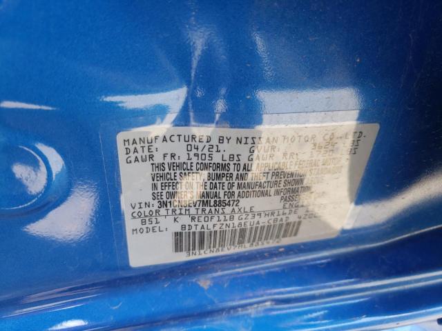 Photo 10 from auction – 2021 NISSAN VERSA SV with VIN 3N1CN8EV7ML885472