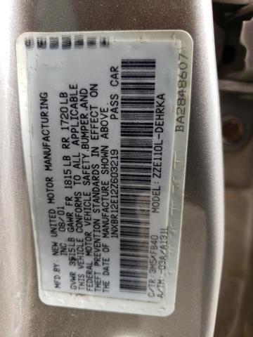 Photo 10 from auction – 2002 TOYOTA COROLLA CE with VIN 1NXBR12E12Z603219