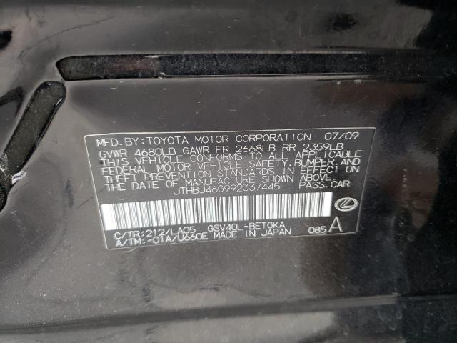 Photo 10 from auction – 2009 LEXUS ES 350 with VIN JTHBJ46G992337445