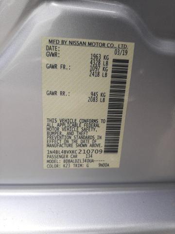Photo 10 from auction – 2019 NISSAN ALTIMA S with VIN 1N4BL4BVXKC210709