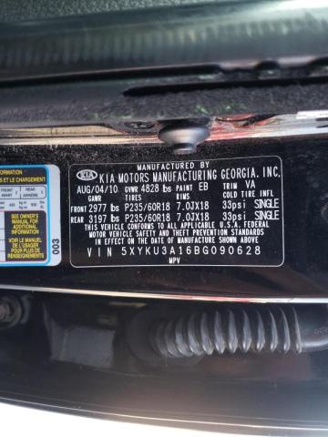 Photo 10 from auction – 2011 KIA SORENTO EX with VIN 5XYKU3A16BG090628
