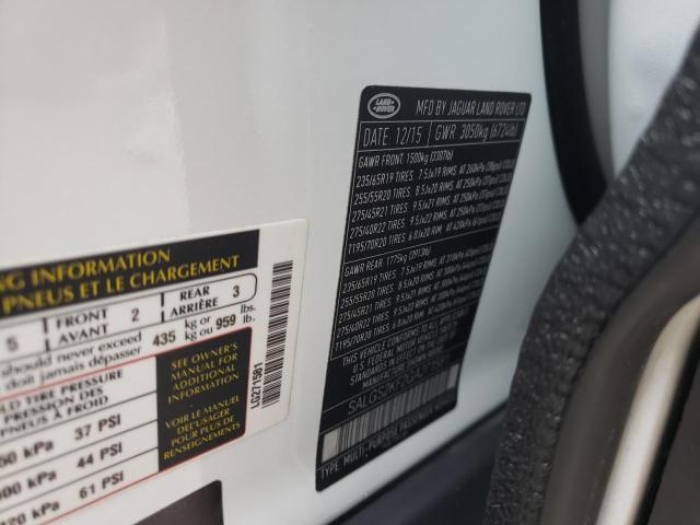 Photo 10 from auction – 2016 LAND ROVER RANGE ROVE with VIN SALGS2KF2GA271581