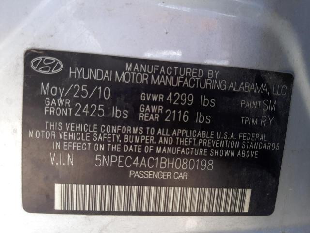 Photo 10 from auction – 2011 HYUNDAI SONATA SE with VIN 5NPEC4AC1BH080198