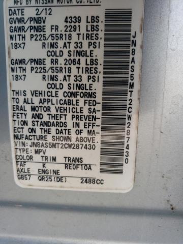 Photo 10 from auction – 2012 NISSAN ROGUE S with VIN JN8AS5MT2CW287430