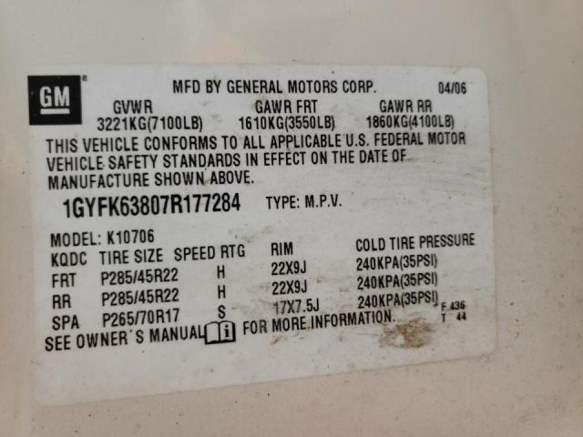 Photo 10 from auction – 2007 CADILLAC ESCALADE L with VIN 1GYFK63807R177284
