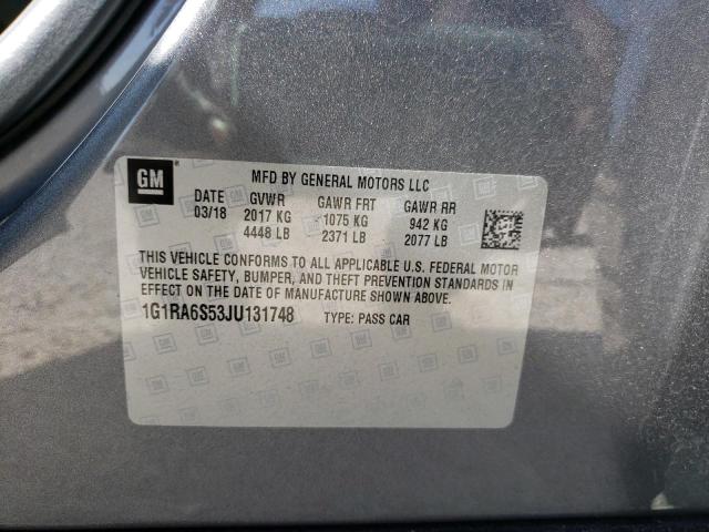 Photo 10 from auction – 2018 CHEVROLET VOLT LT with VIN 1G1RA6S53JU131748