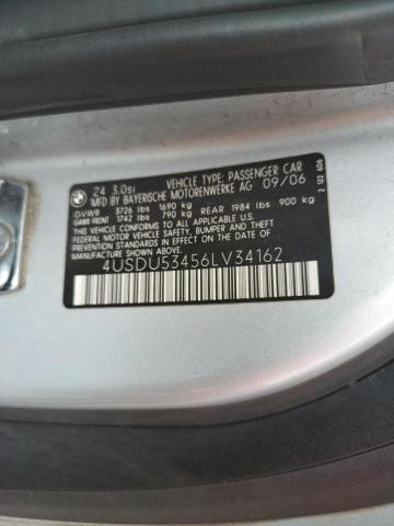 Photo 10 from auction – 2006 BMW Z4 3.0SI with VIN 4USDU53456LV34162