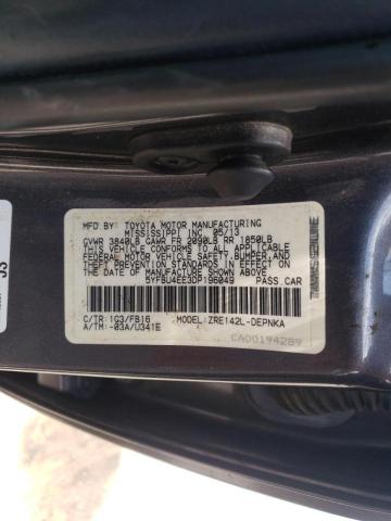 Photo 10 from auction – 2013 TOYOTA COROLLA BA with VIN 5YFBU4EE3DP196049