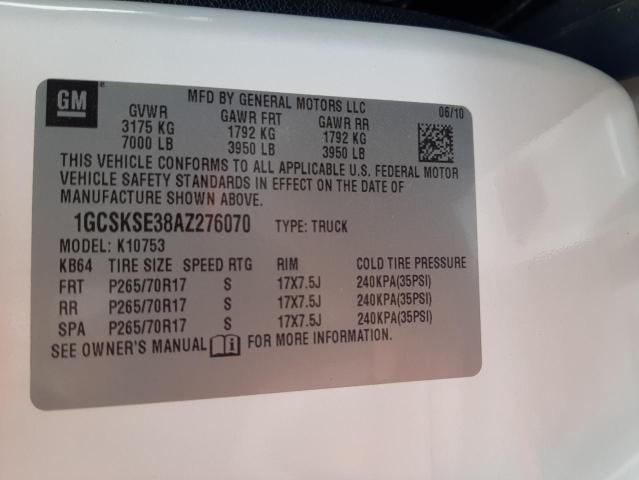 Photo 10 from auction – 2010 CHEVROLET SILVERADO with VIN 1GCSKSE38AZ276070