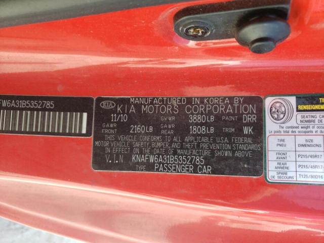 Photo 10 from auction – 2011 KIA FORTE SX with VIN KNAFW6A31B5352785