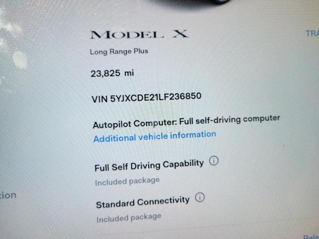 Photo 8 from auction – 2020 TESLA MODEL X with VIN 5YJXCDE21LF236850