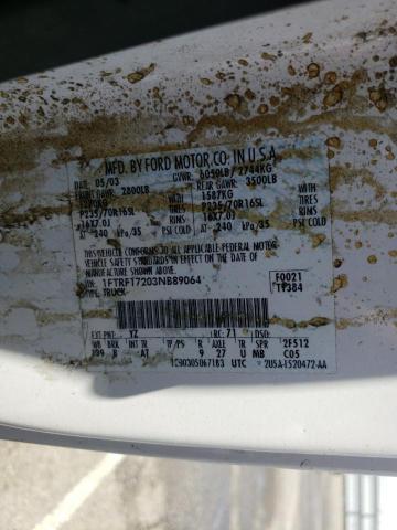 صورة رقم 10 من المزاد - 2003 FORD F150 مع VIN 1FTRF17203NB89064