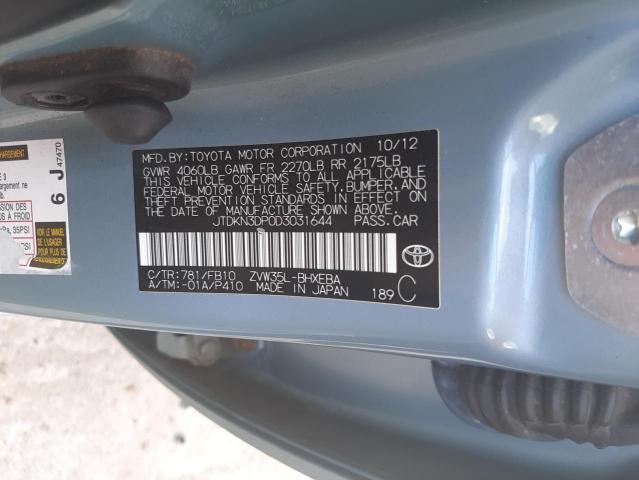 Photo 10 from auction – 2013 TOYOTA PRIUS PLUG with VIN JTDKN3DP0D3031644