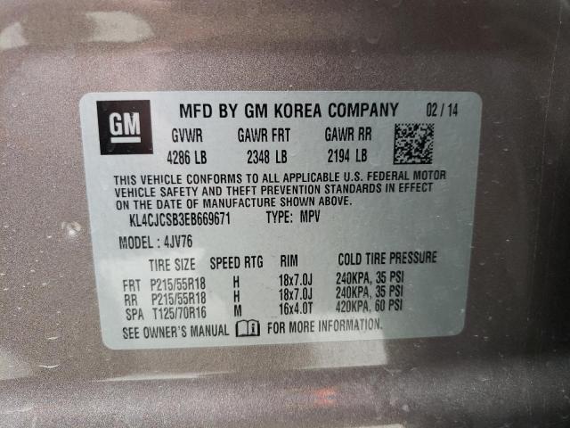Photo 10 from auction – 2014 BUICK ENCORE with VIN KL4CJCSB3EB669671
