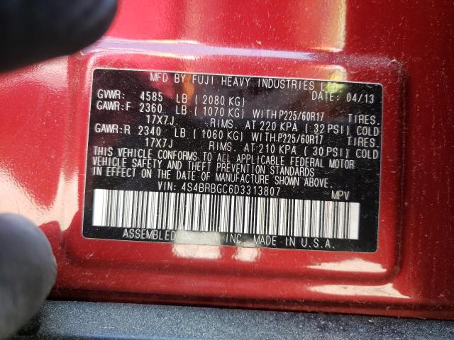 Photo 10 from auction – 2013 SUBARU OUTBACK 2. with VIN 4S4BRBGC6D3313807