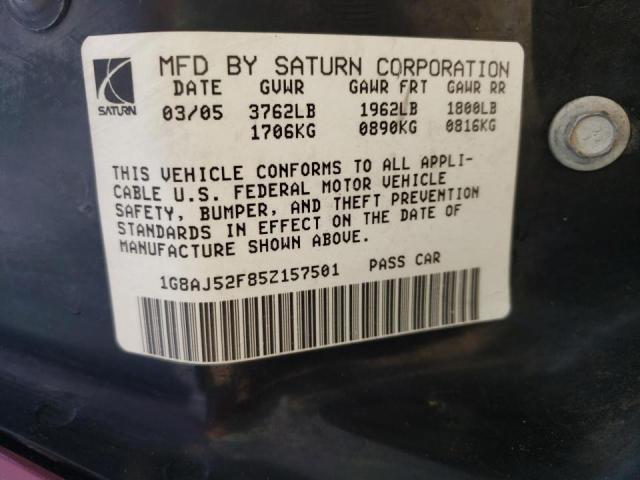 Photo 10 from auction – 2005 SATURN ION LEVEL with VIN 1G8AJ52F85Z157501