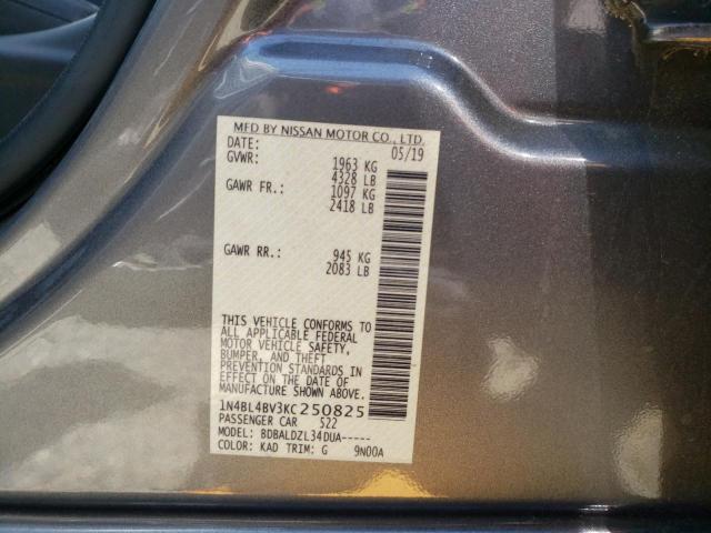 Photo 10 from auction – 2019 NISSAN ALTIMA S with VIN 1N4BL4BV3KC250825