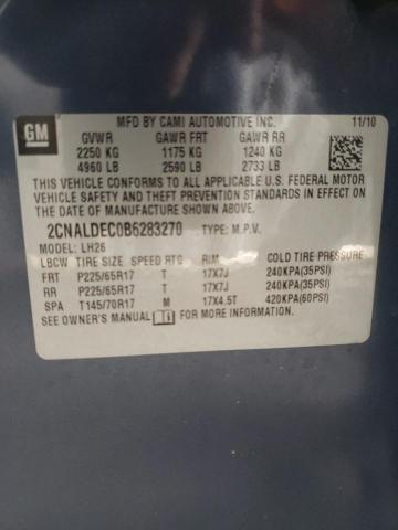 Photo 10 from auction – 2011 CHEVROLET EQUINOX LT with VIN 2CNALDEC0B6283270