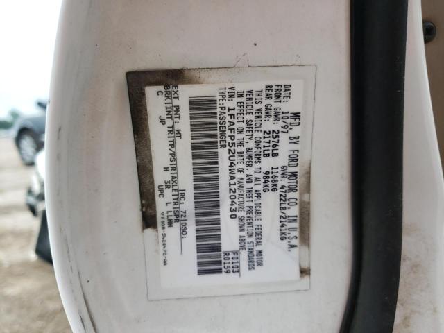 Photo 10 from auction – 1998 FORD TAURUS LX with VIN 1FAFP52U4WA120430