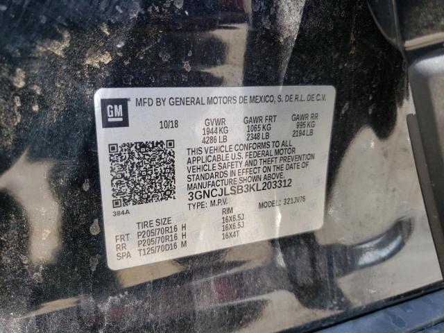 Photo 10 from auction – 2019 CHEVROLET TRAX 1LT with VIN 3GNCJLSB3KL203312