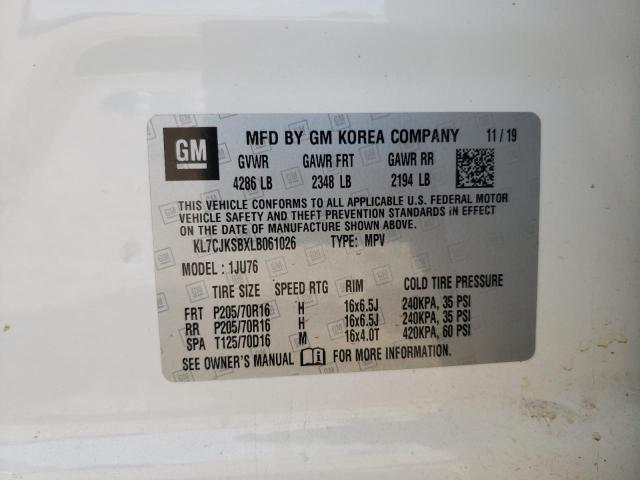 Photo 10 from auction – 2020 CHEVROLET TRAX LS with VIN KL7CJKSBXLB061026
