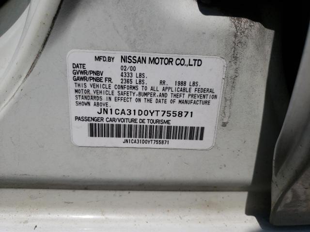Photo 10 from auction – 2000 NISSAN MAXIMA GLE with VIN JN1CA31D0YT755871