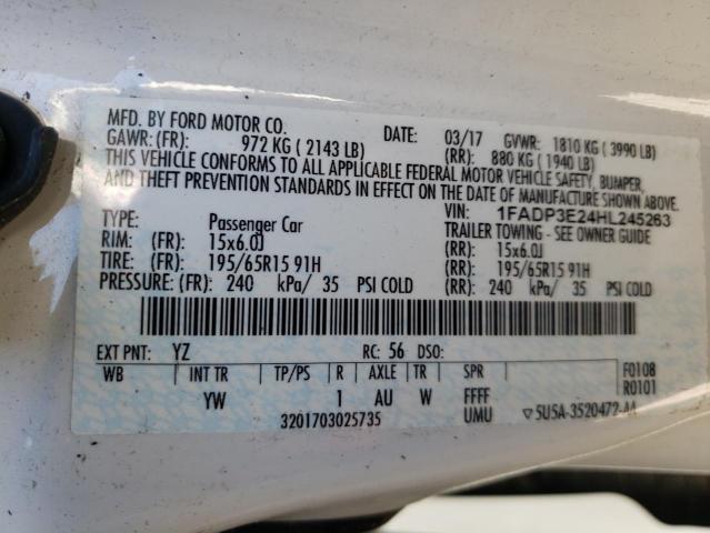 Photo 10 from auction – 2017 FORD FOCUS S with VIN 1FADP3E24HL245263
