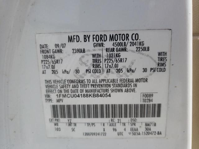 Photo 10 from auction – 2008 FORD ESCAPE LIM with VIN 1FMCU04188KB84054