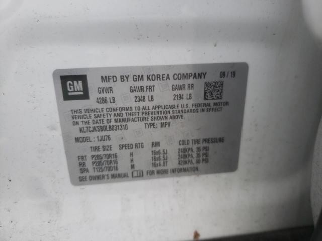 Photo 10 from auction – 2020 CHEVROLET TRAX LS with VIN KL7CJKSB0LB031310