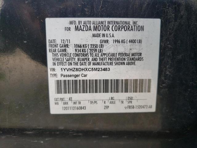 Photo 10 from auction – 2012 MAZDA 6 I with VIN 1YVHZ8DHXC5M23483