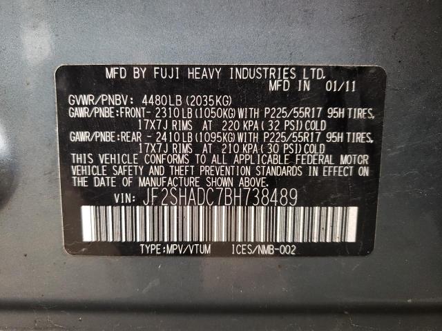 Photo 10 from auction – 2011 SUBARU FORESTER 2 with VIN JF2SHADC7BH738489