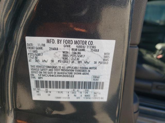 Photo 10 from auction – 2009 FORD ESCAPE with VIN 1FMCU94G39KB09322