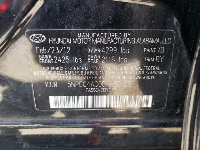Photo 10 from auction – 2012 HYUNDAI SONATA SE with VIN 5NPEC4AC0CH480125